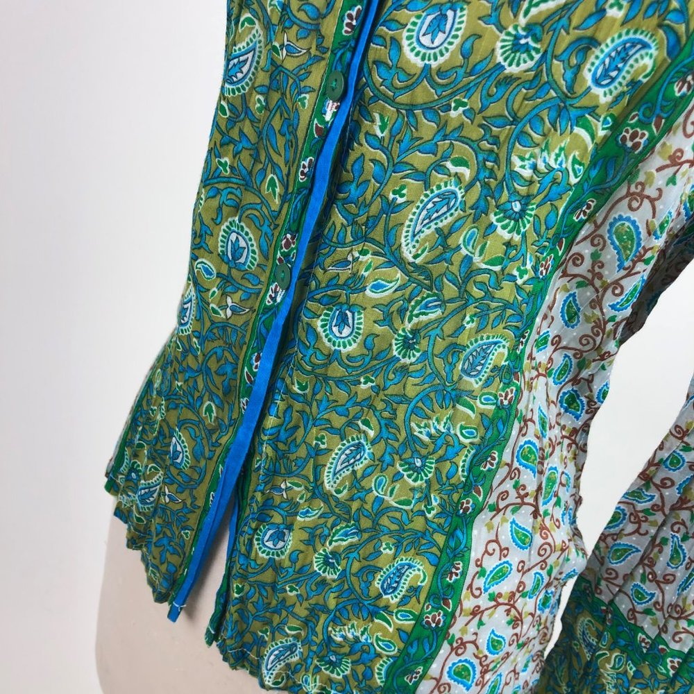 Roberta Freymann S Small Blouse Button Front Pais… - image 6